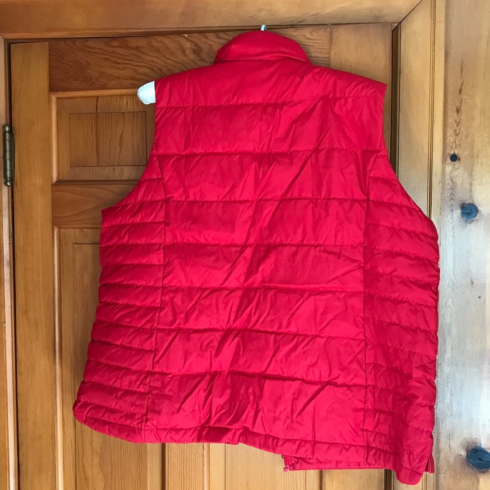 Lands' End Vibrant Red Quilted Down Vest Size 1X - Picture 4 of 4